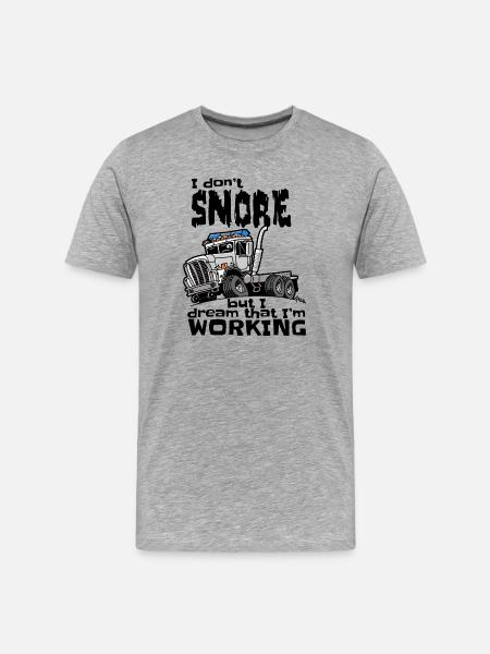 1477_i_dont_snore-LKW - Männer Premium Bio T-Shirt - Grau meliert