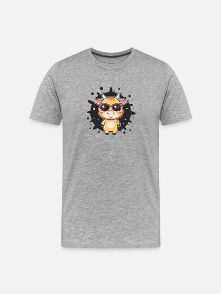 Kawaii cow sunglasses - Men's Premium Organic T-Shirt - heather grey