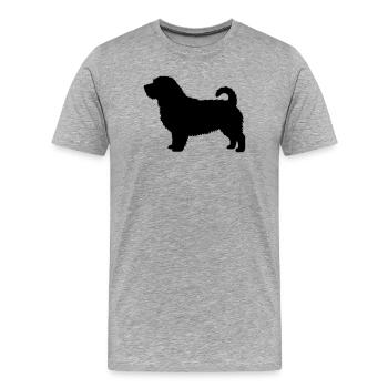 Norfolk-Terrier-Silhouette - Männer Premium Bio T-Shirt - Grau meliert - Vorne - Damien (186cm)