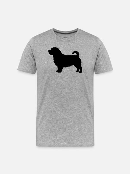 Norfolk-Terrier-Silhouette - Männer Premium Bio T-Shirt - Grau meliert