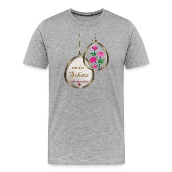Halskette  - Männer Premium Bio T-Shirt - Grau meliert - Vorne - Damien (186cm)