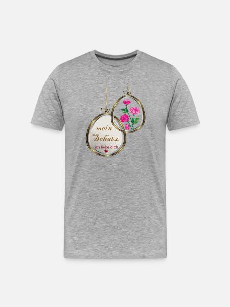 Halskette - Männer Premium Bio T-Shirt - Grau meliert