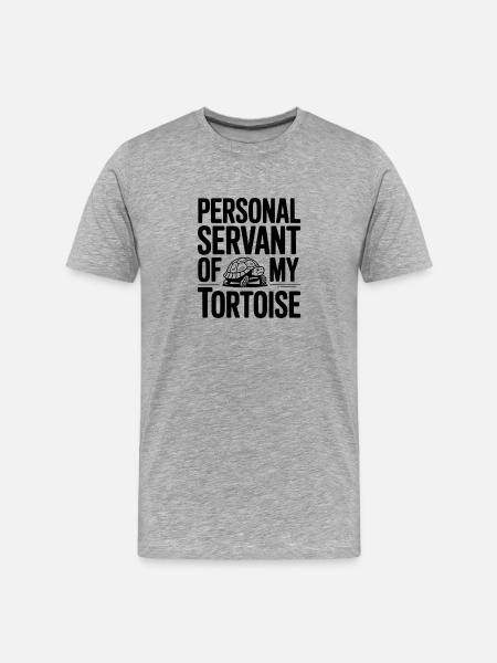 Personal Servant of my Tortoise - Men's Premium Organic T-Shirt - heather grey