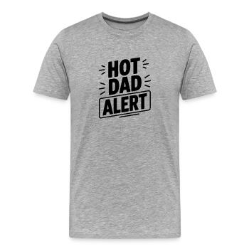 Hot Dad Alert - Men's Premium Organic T-Shirt - heather grey - Front - Damien (186cm)