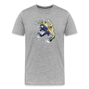 Zeus-Läufer - Männer Premium Bio T-Shirt - Grau meliert - Vorne - Damien (186cm)