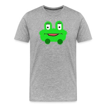 Frosch Kinder Kind fröhlich  - Männer Premium Bio T-Shirt - Grau meliert - Vorne - Damien (186cm)