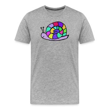 Mosaic Snail Shell - Men's Premium Organic T-Shirt - heather grey - Front - Damien (186cm)