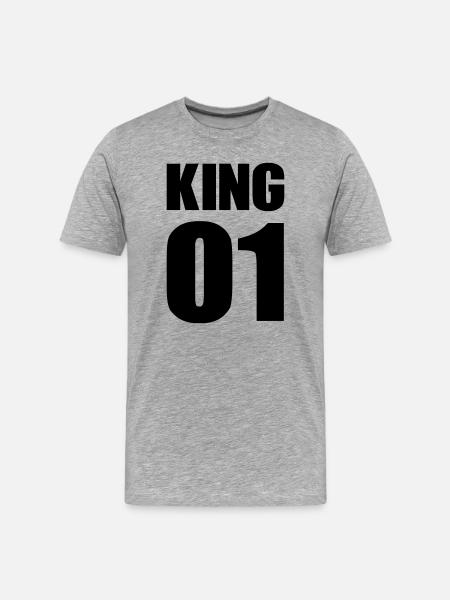 king_01 - Männer Premium Bio T-Shirt - Grau meliert