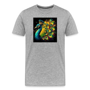 paon - T-shirt bio Premium Homme - gris chiné - Devant - Damien (186cm)