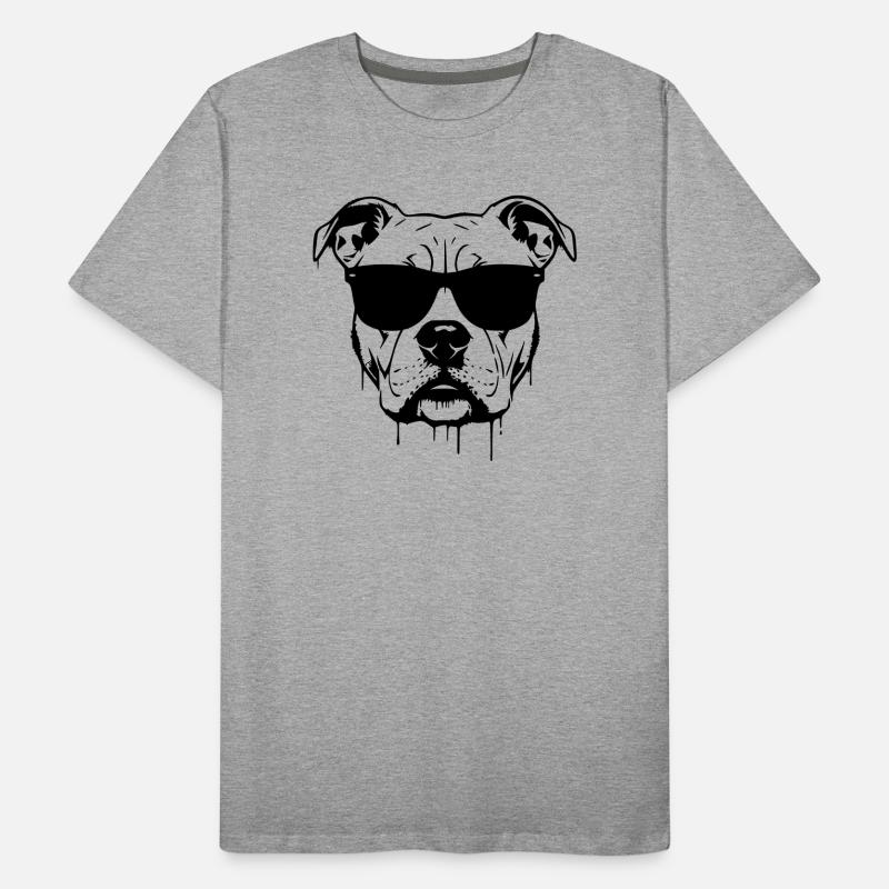 Pitbull Brille Graffiti Männer Premium Bio T-Shirt