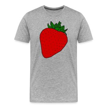 Red strawberry - Men's Premium Organic T-Shirt - heather grey - Front - Damien (186cm)