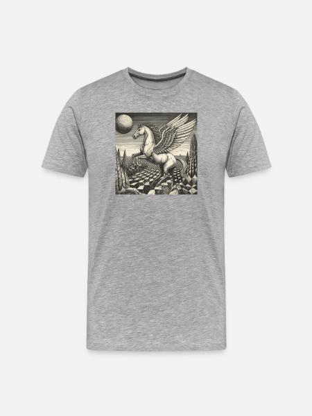 Winghorse above lunar land - Men's Premium Organic T-Shirt - heather grey