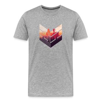 Hiking & Mountains - Men's Premium Organic T-Shirt - heather grey - Front - Damien (186cm)