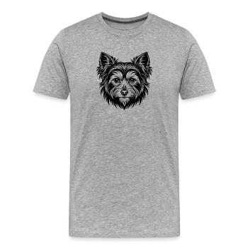 Yorkshire terrier - Men's Premium Organic T-Shirt - heather grey - Front - Damien (186cm)