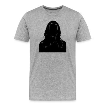 Sillouhette woman - Men's Premium Organic T-Shirt - heather grey - Front - Damien (186cm)