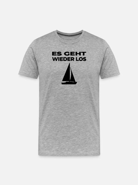 Segeln - Männer Premium Bio T-Shirt - Grau meliert