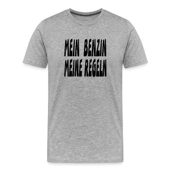 Benzin - Männer Premium Bio T-Shirt - Grau meliert - Vorne - Damien (186cm)