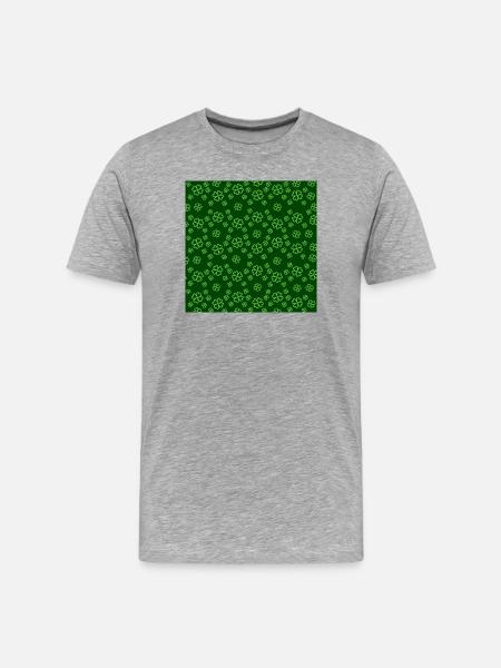 Clover pattern, outlines - Men's Premium Organic T-Shirt - heather grey