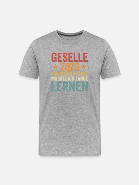 Lernzeit 2026 Retro Shirt - Männer Premium Bio T-Shirt - Grau meliert