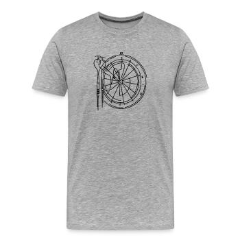 Darts - Männer Premium Bio T-Shirt - Grau meliert - Vorne - Damien (186cm)