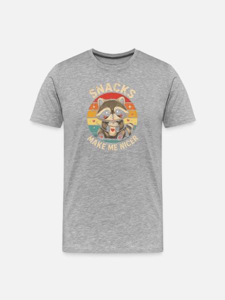 Vaskebjørnesnacks gør mig sød vaskebjørn sulten - Herre Premium T-shirt økologisk - grå meleret