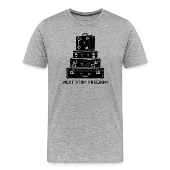 Voyage de la Liberté dans la Pile de Valses - T-shirt bio Premium Homme - gris chiné - Devant - Damien (186cm)