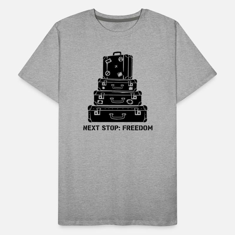 Suitcase Stack Freedom Travel Men's Premium Organic T-Shirt