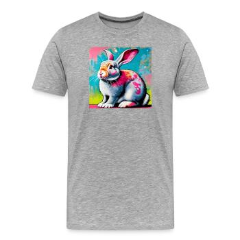 rabbit - Men's Premium Organic T-Shirt - heather grey - Front - Damien (186cm)
