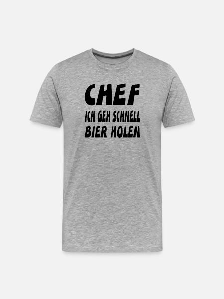 Chef - Männer Premium Bio T-Shirt - Grau meliert