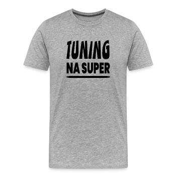 Tuning - Männer Premium Bio T-Shirt - Grau meliert - Vorne - Damien (186cm)