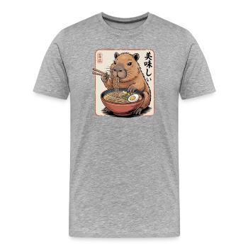 Ramen Capybara Delicacy - Men's Premium Organic T-Shirt - heather grey - Front - Damien (186cm)