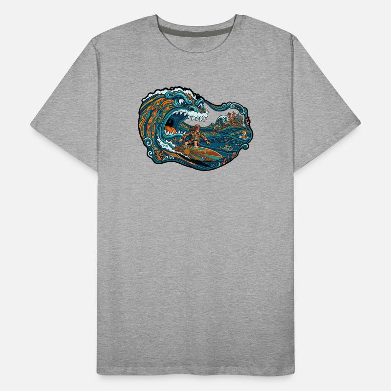 Aventure de vagues géantes de vagues T-shirt bio Premium Homme