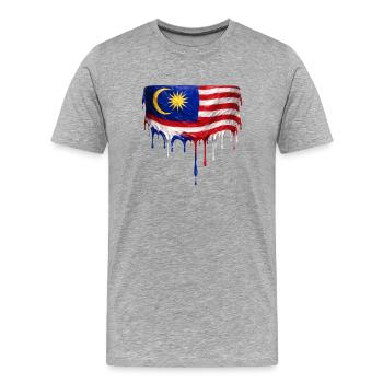 Art de la chute du drapeau malaisien - T-shirt bio Premium Homme - gris chiné - Devant - Damien (186cm)