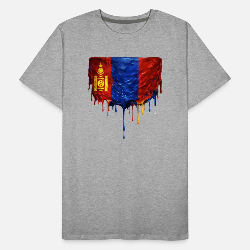 Chute du drapeau mongol T-shirt bio Premium Homme