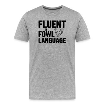 Maîtrise de la langue des oiseaux - T-shirt bio Premium Homme - gris chiné - Devant - Damien (186cm)