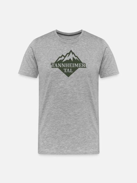 Tannheimer Tal Berglandschaft - Männer Premium Bio T-Shirt - Grau meliert
