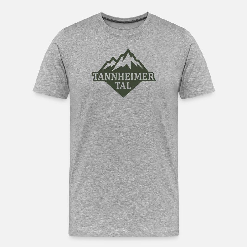 Tannheimer Tal Berglandschaft - Männer Premium Bio T-Shirt - Grau meliert