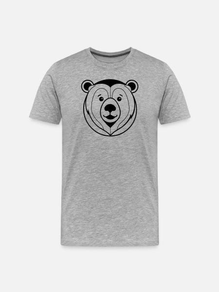 Bär - Männer Premium Bio T-Shirt - Grau meliert