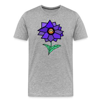 Geometrische Blumen  Kawaii-Blume - Männer Premium Bio T-Shirt - Grau meliert - Vorne - Damien (186cm)