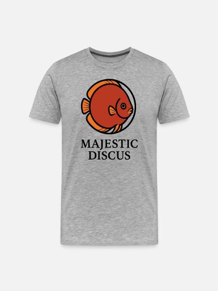 Majestic Circular Discus Fish Logo - Men's Premium Organic T-Shirt - heather grey