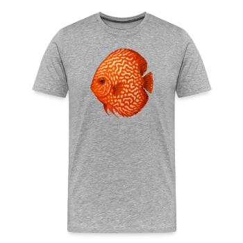 Oranger Diskusfisch-Aquarium Amazonas - Männer Premium Bio T-Shirt - Grau meliert - Vorne - Damien (186cm)