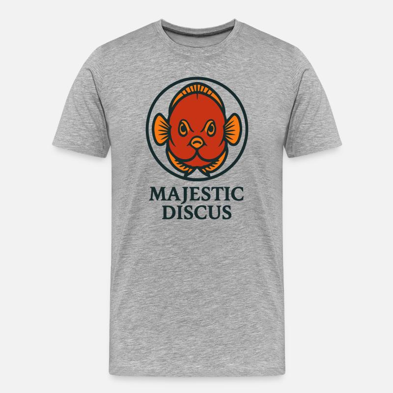 Majestätischer Diskus-Tropengoldfisch - Männer Premium Bio T-Shirt - Grau meliert