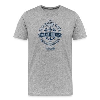 Régate Voile Chemise Voilier Yacht Équipage - T-shirt bio Premium Homme - gris chiné - Devant - Damien (186cm)