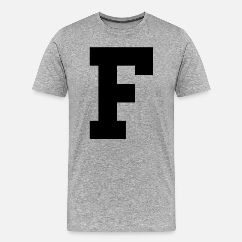 F - Männer Premium Bio T-Shirt - Grau meliert
