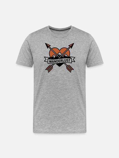 Heart Arrows Wanderlust Emblem - Men's Premium Organic T-Shirt - heather grey