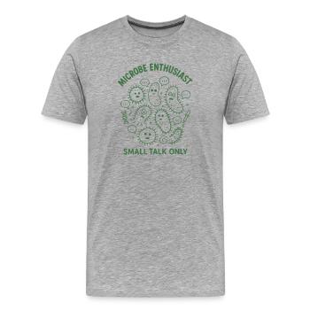 Microbe Talk Only | Microbiology Humor - Men's Premium Organic T-Shirt - heather grey - Front - Damien (186cm)
