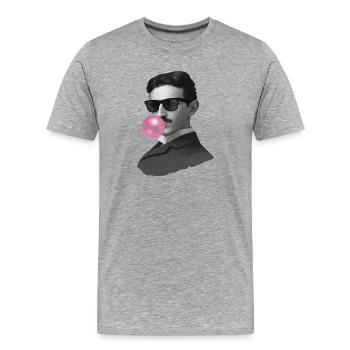 Nikola with chewing gum and sunglasses - Men's Premium Organic T-Shirt - heather grey - Front - Damien (186cm)
