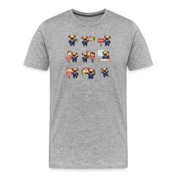 Suesser Mops Makler Immobilien Hundeliebhaber - Männer Premium Bio T-Shirt - Grau meliert - Vorne - Damien (186cm)