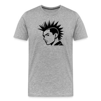 Punk - Men's Premium Organic T-Shirt - heather grey - Front - Damien (186cm)