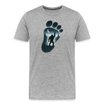 Bigfoot Rock On Sign Sasquatch Yeti Moon - Men's Premium Organic T-Shirt - heather grey - Front - Damien (186cm)